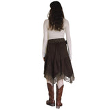 Lace Trim Suede Skirt
