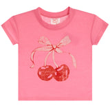 Short Sleeve Tee With Bow Cherry