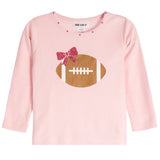Glitter Bow Football Thermal - Denny's