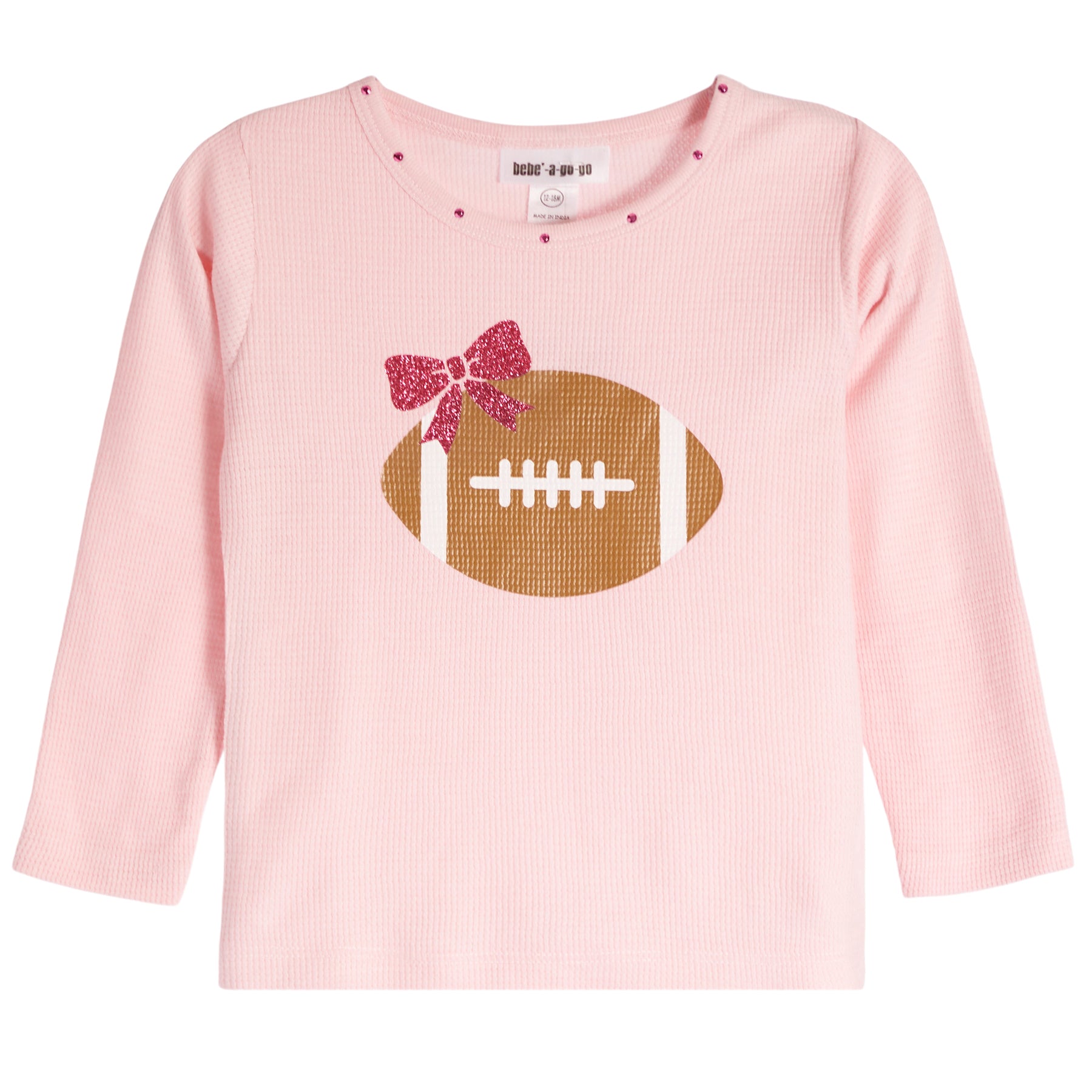 Glitter Bow Football Thermal - Denny's