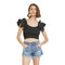 Flutter Sleeve Ribbed Top - Denny's