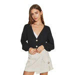Cropped V-Neck Cardigan - Denny's