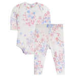 2pc Blue Creme Floral Onesie Set - Denny's