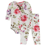 2pc Creme Floral Onesie Set - Denny's