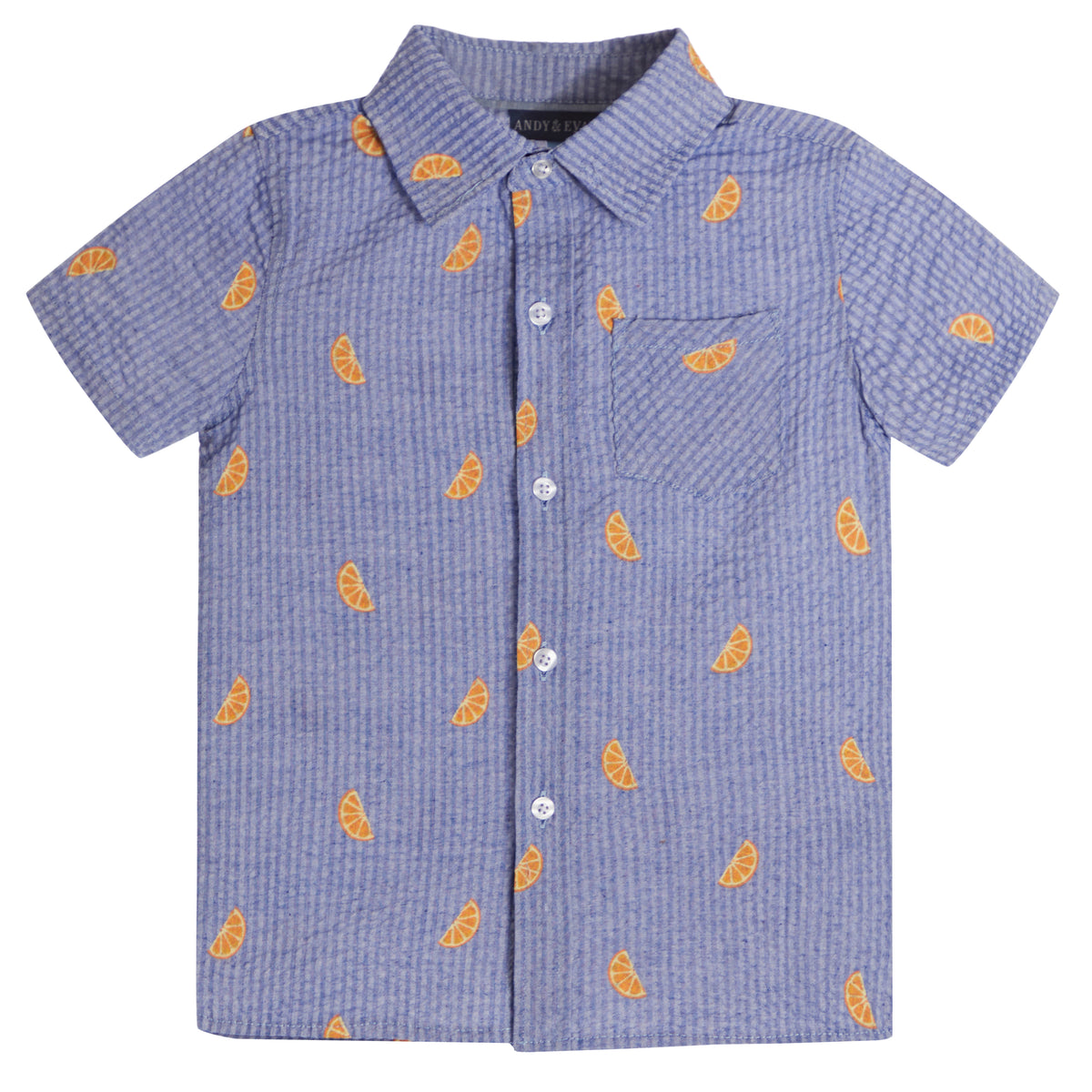 Seer Sucker Orange Slice Button Down Shirt | Denny's