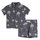 Printed Palm Gauze Short Set