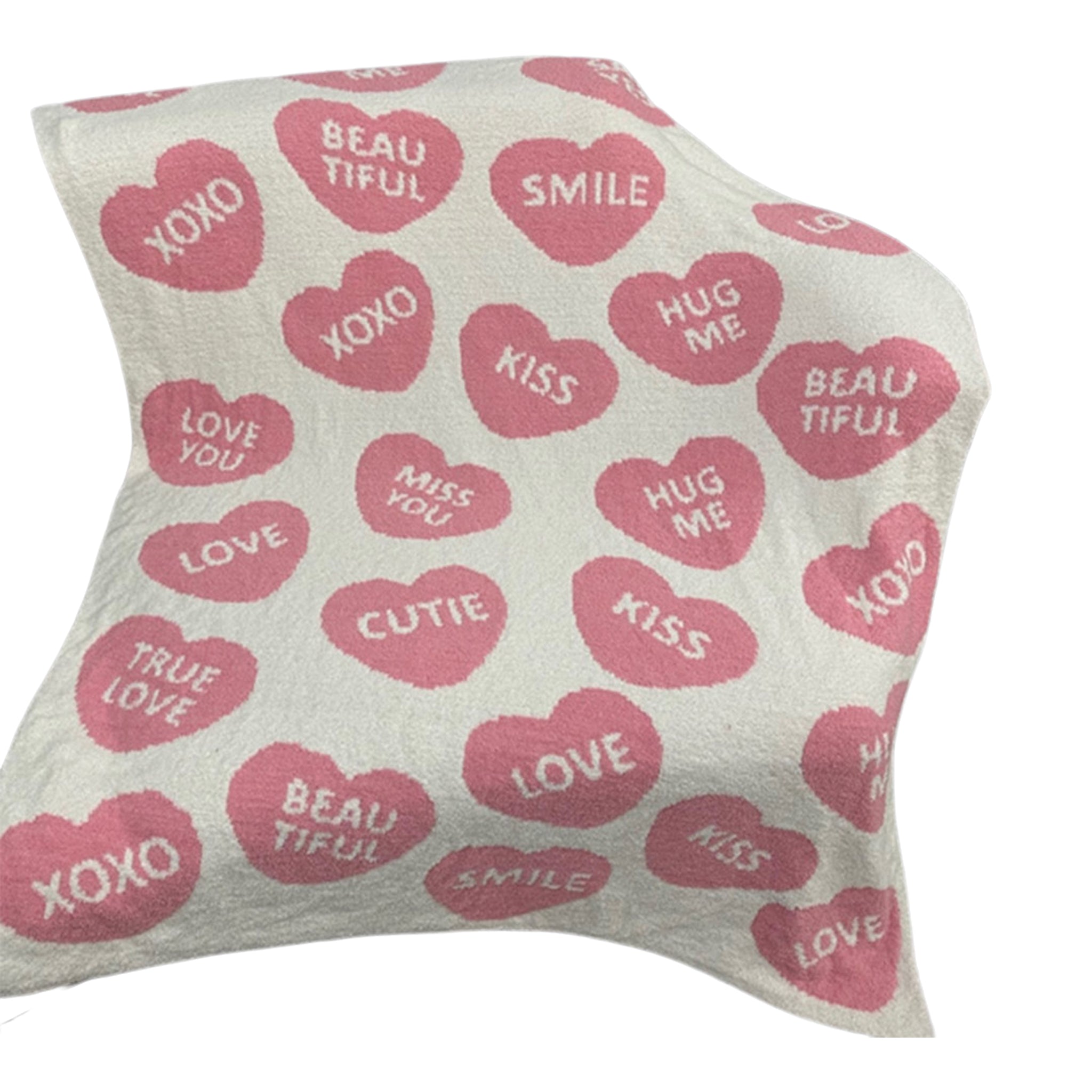 Heart Pattern Plush Blanket - Denny's