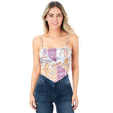 Sasha Blue Retro Swirl Tube Top - Denny's