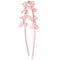 A light blush headband decorated with three matching satin bows and small gold rhinestone accents, shown against a plain white background.