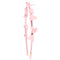 A light pink hair accessory featuring multiple layered satin bows, a small butterfly embellishment at the top, and a beaded center section with pink rhinestones, shown against a plain white background.