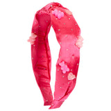 All Pinks Satin Knot Headband with Charms