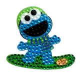 The Snowboarding Cookie Monster Sticker