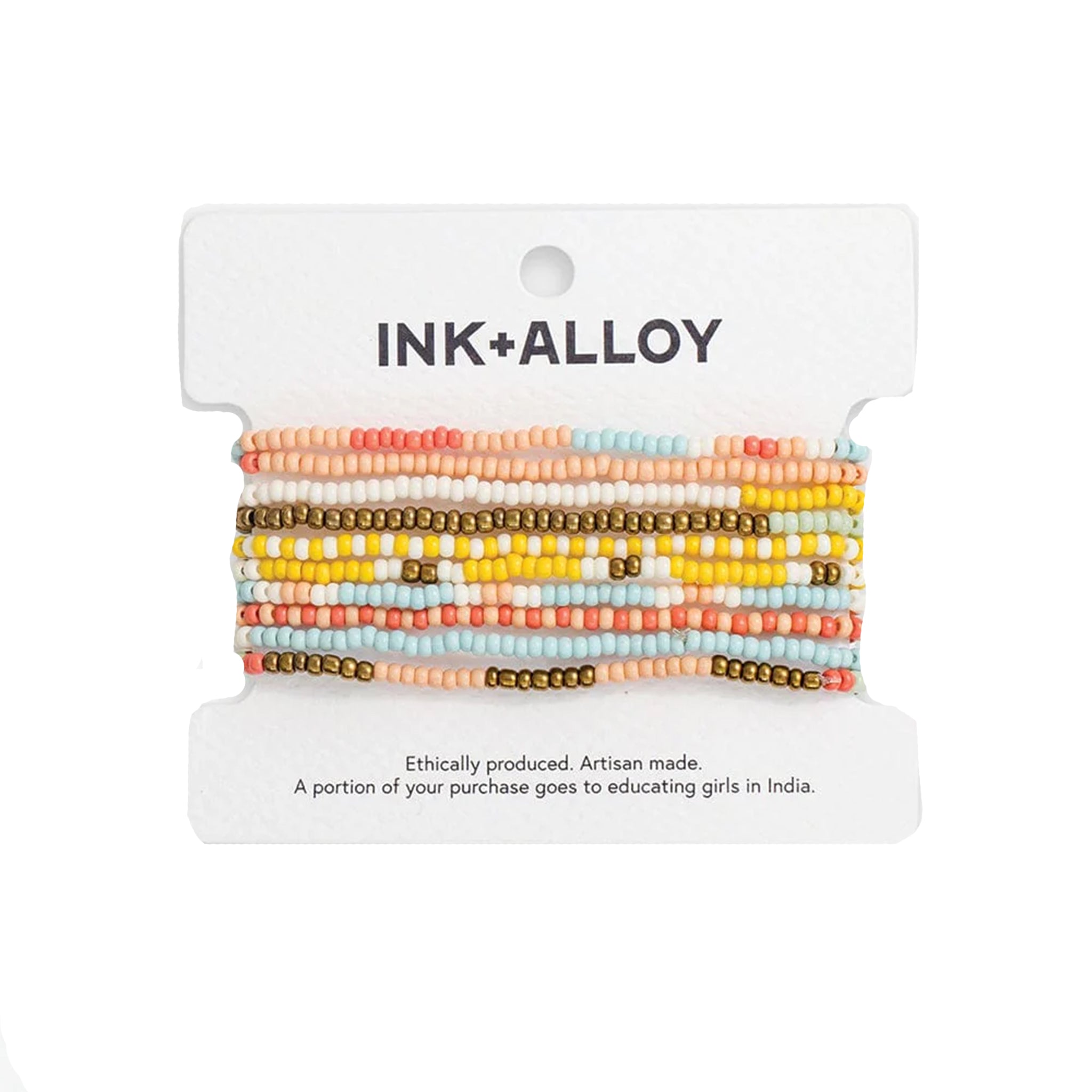 Sage Amalfi Beaded 10 Strand Stretch Bracelet Set - Denny's
