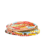 Sage Amalfi Beaded 10 Strand Stretch Bracelet Set - Denny's