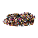Sage Confetti Beaded 10 Strand Stretch Bracelet Set - Denny's
