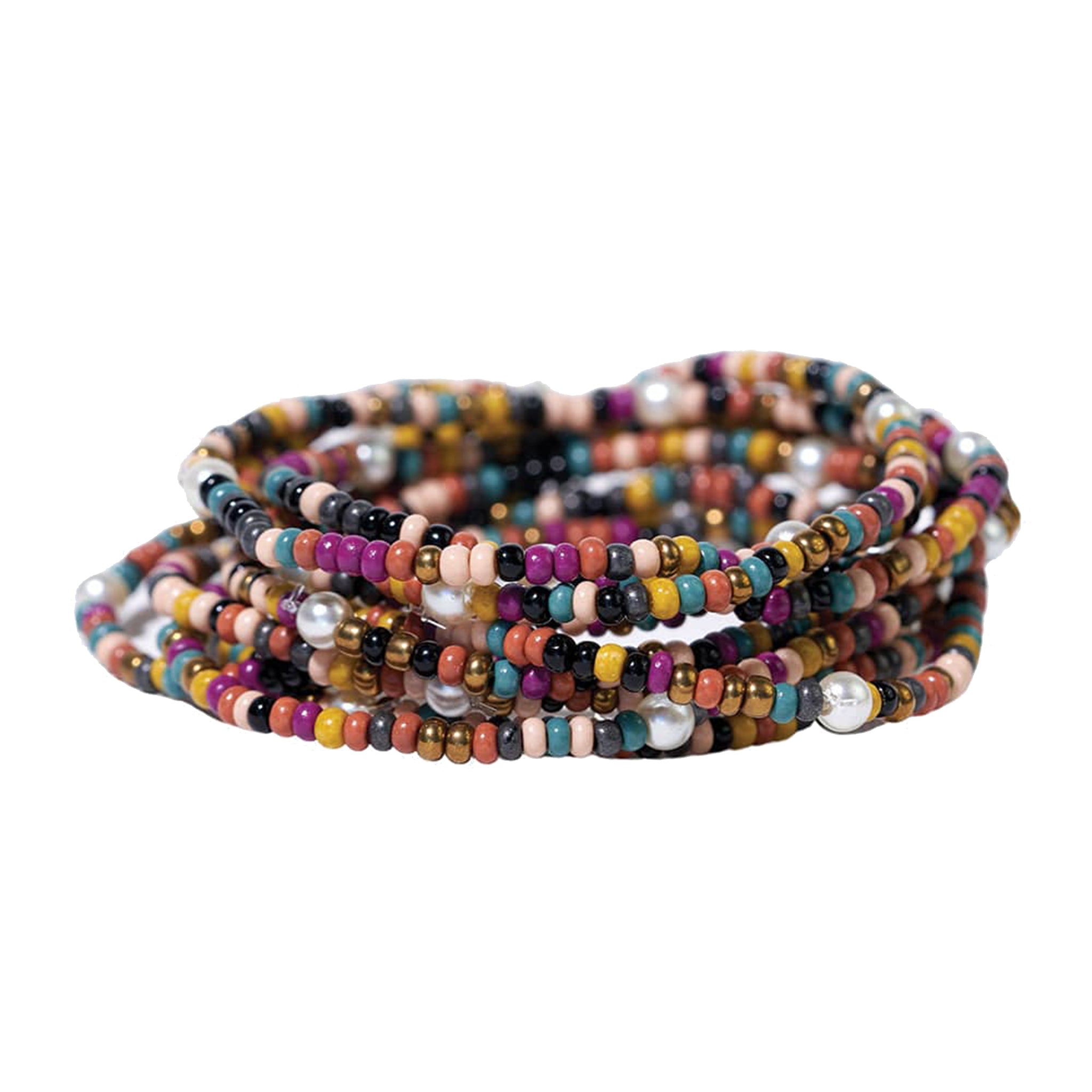 Sage Confetti Beaded 10 Strand Stretch Bracelet Set - Denny's