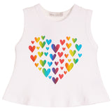 2pc Rainbow Foil Heart Diaper Set