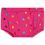 2pc Rainbow Foil Heart Diaper Set