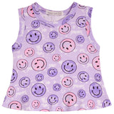 2pc Multi Smiley Tie Dye Diaper Set