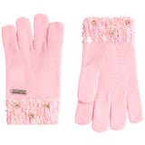 Sequin Flower Cuff Gloves