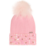 Sequin Flower Cuff Hat