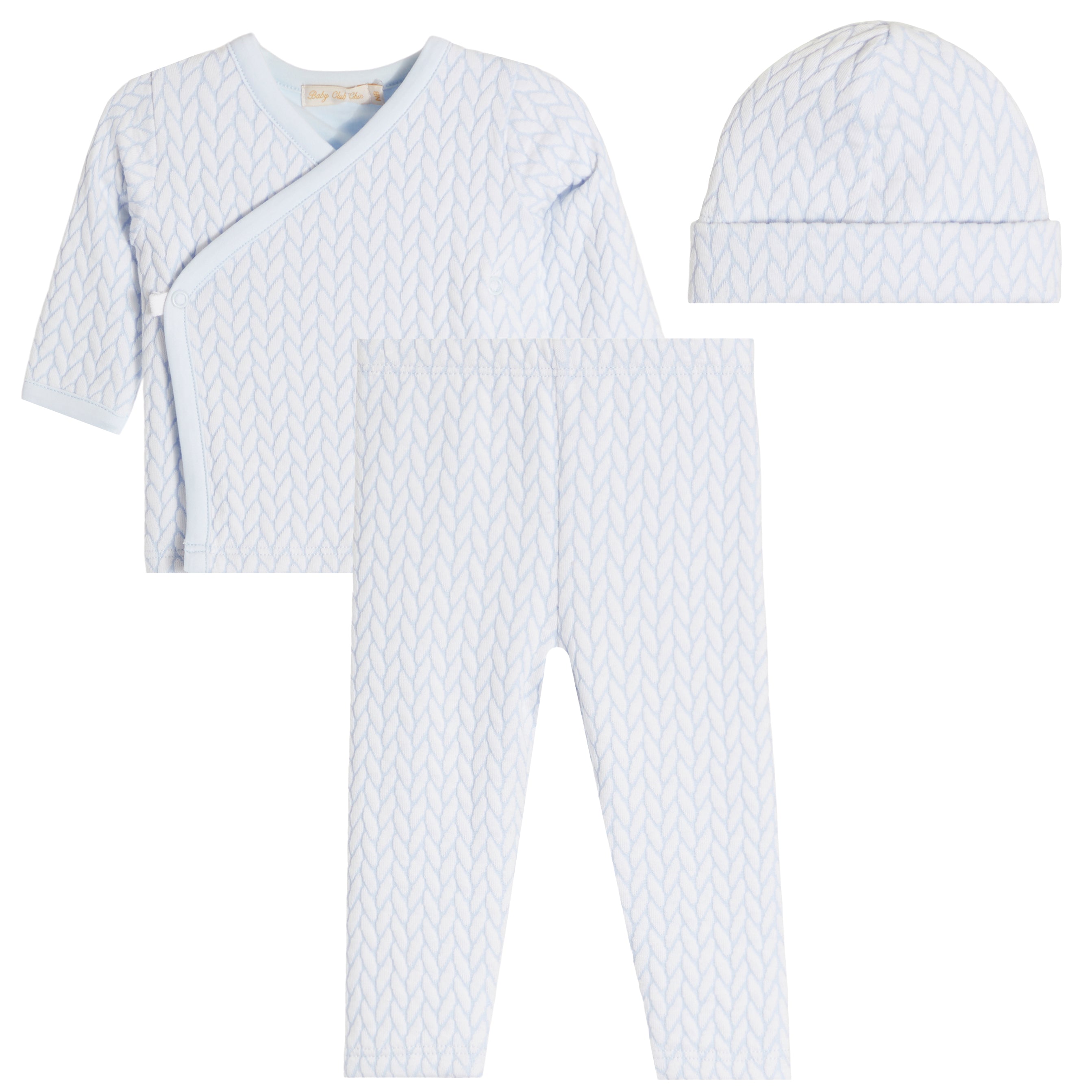 3pc Braided Knit Jacquard and Hat - Denny's