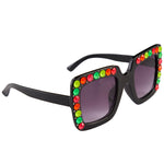 Neon Rhinestone Square Sunglasses - Denny's