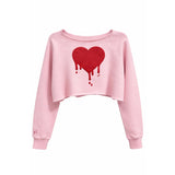 Shane Red Heart Off The Shoulder Sweatshirt