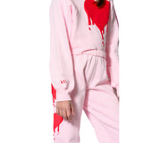 Shane Red Heart Off The Shoulder Sweatshirt