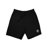 Black diamond Tech Jacquard Shorts with white logo on transparent background