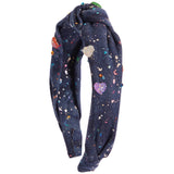 Hearts & Splatter Denim Headband - Denny's