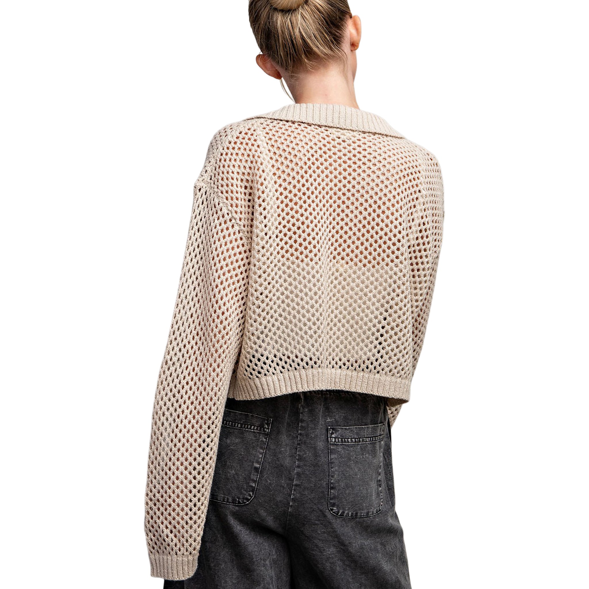 Crochet Buttondown Cardigan - Denny's