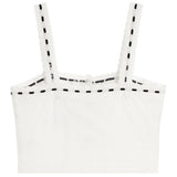 Skylar Eyelet Top With Black Trim