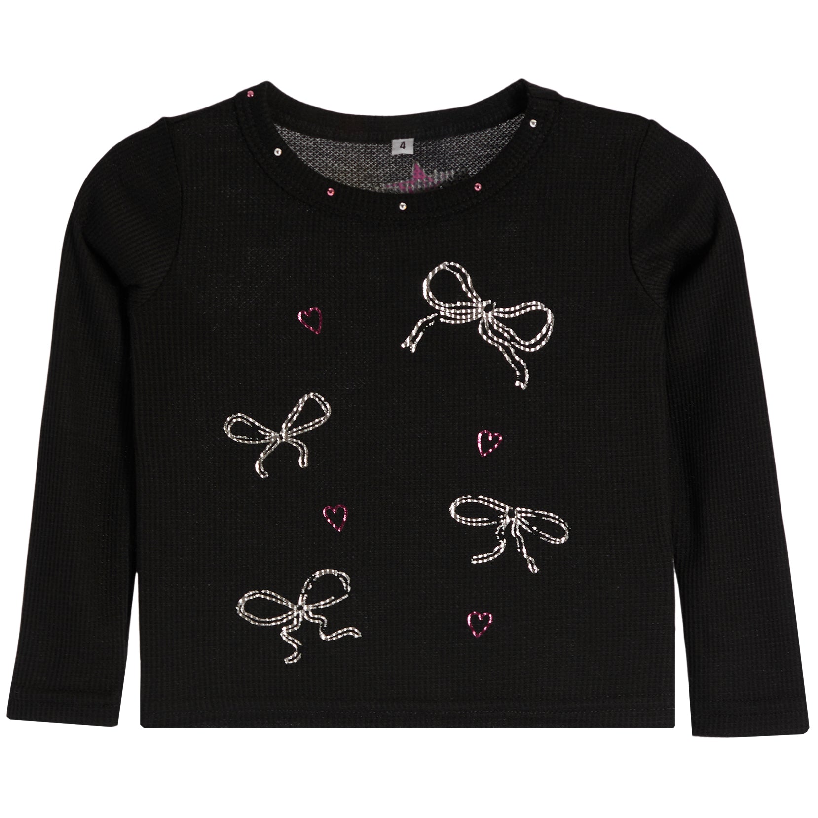 Thermal With Allover Metallice Heart And Bows - Denny's
