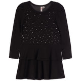 Puff Sleeve Rhinestone Ruffle Dress - Denny's