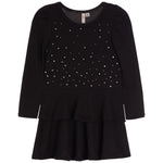 Puff Sleeve Rhinestone Ruffle Dress - Denny's