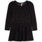 Puff Sleeve Rhinestone Ruffle Dress - Denny's