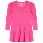 Puff Sleeve Rhinestone Ruffle Dress - Denny's