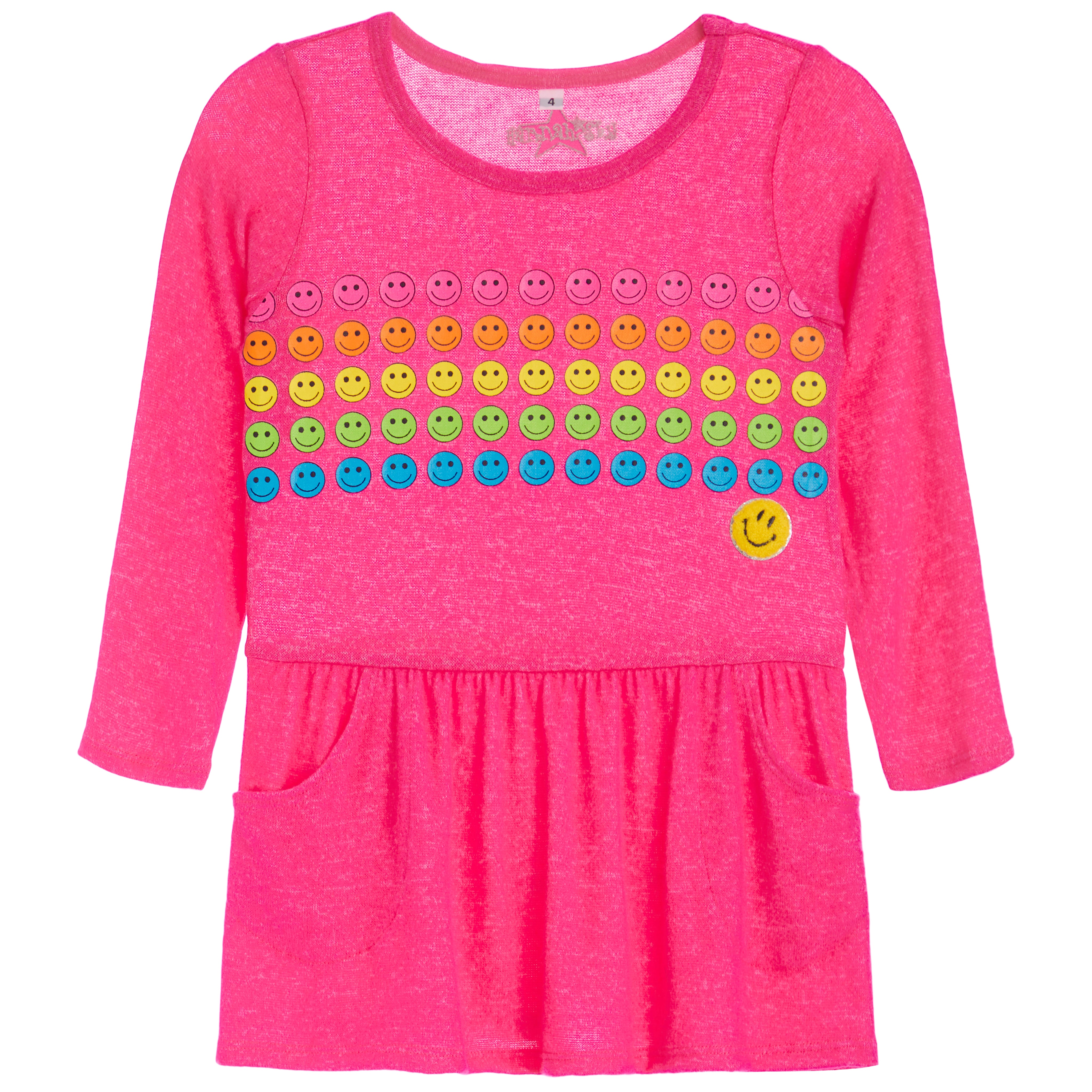 Multi Smilies Hacci Pocket Dress - Denny's