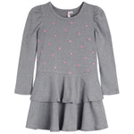 Multi Hearts Puff Sleeve Ruffle Dress - Denny's