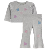 2pc Multi Heart Thermal Flare Pant Set - Denny's