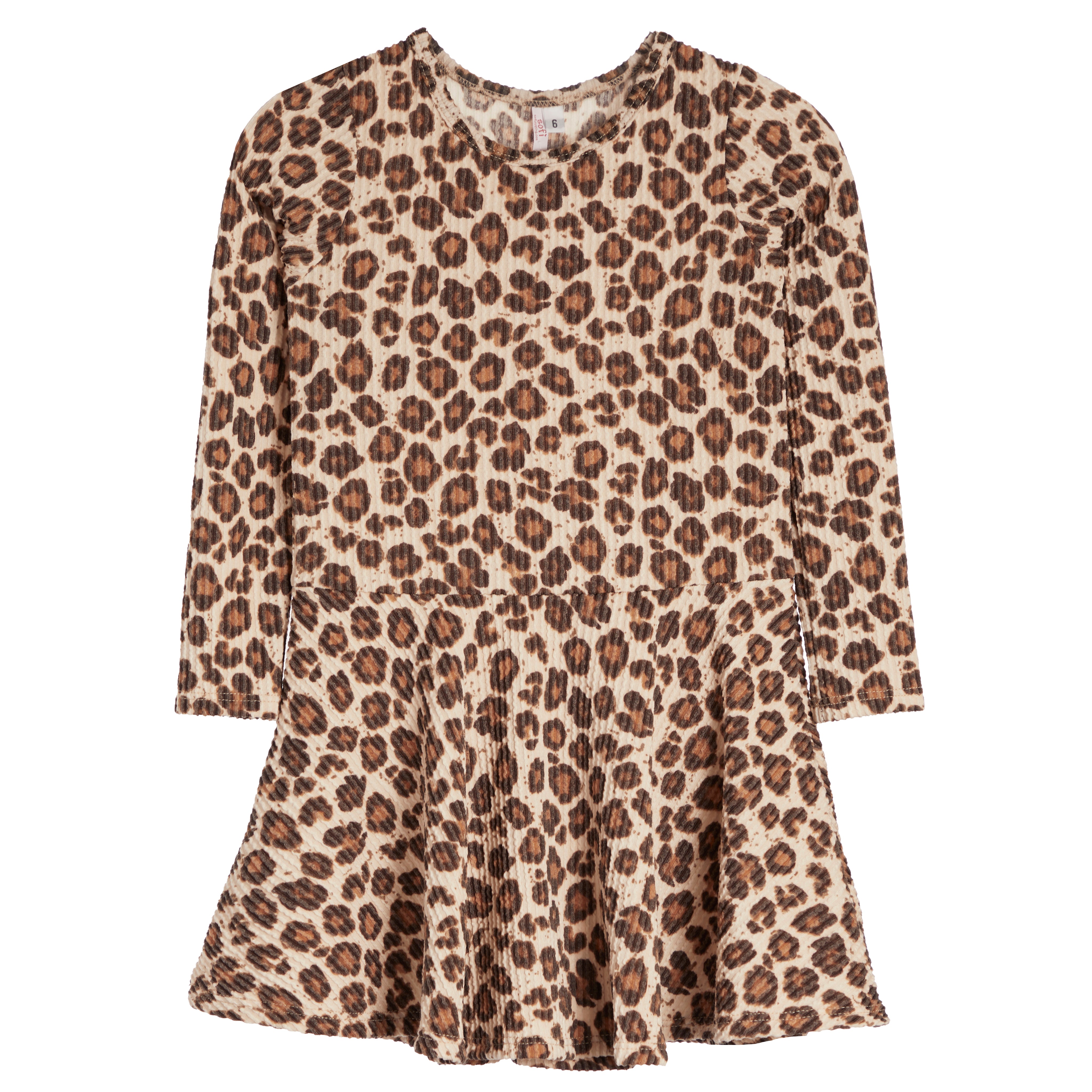 Long Sleeve Cheetah Dress - Denny's