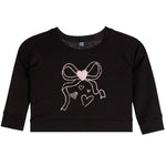 Silver Bow And Pink Heart Thermal Sweatshirt - Denny's