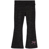 Heathered Flare Pant with Pink Stone Bow - Denny's