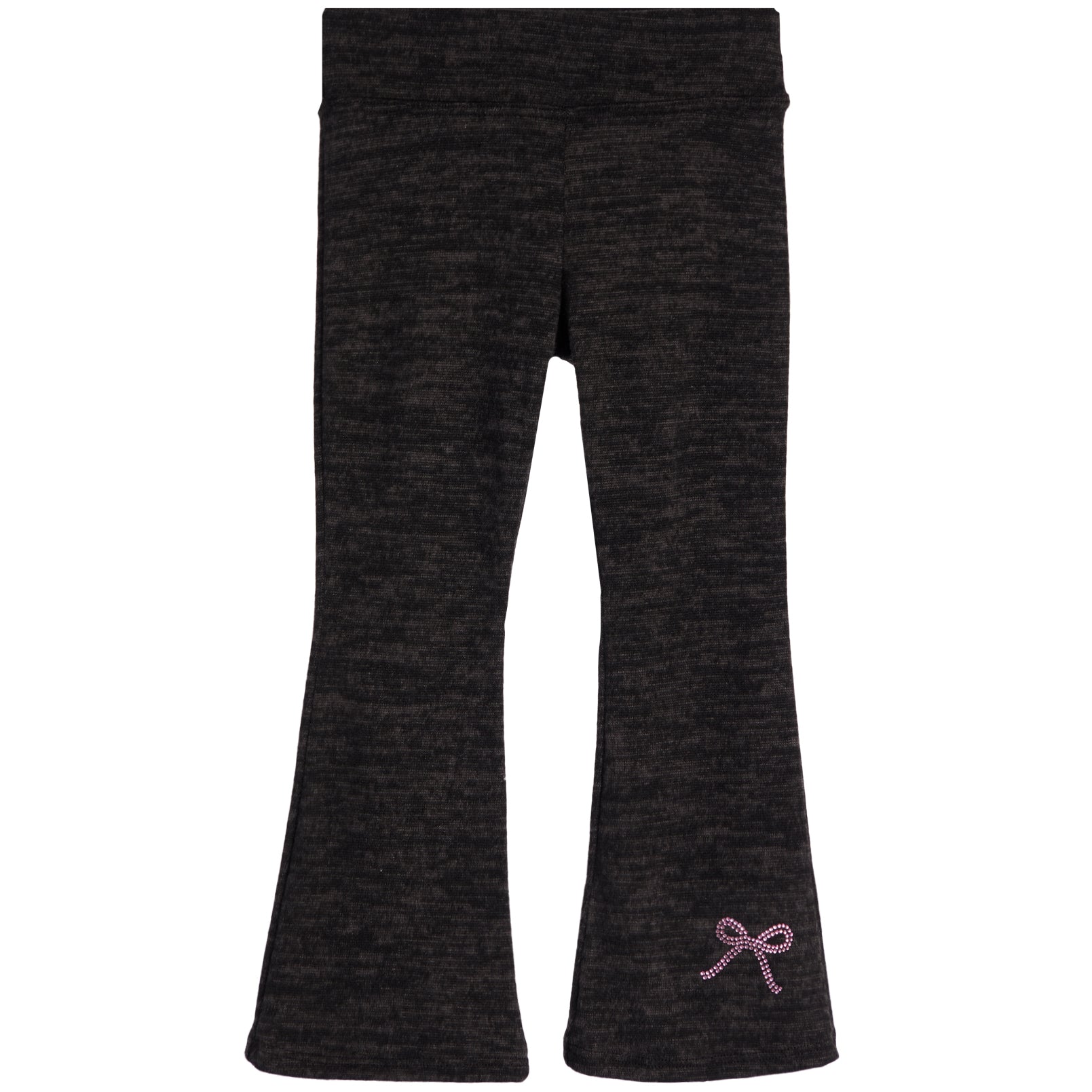 Heathered Flare Pant with Pink Stone Bow - Denny's