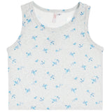 Blue Flowers Pointelle Tank
