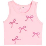 Tank With Allover Pink Stone Bows