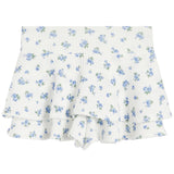 Blue Floral Wrap Skort