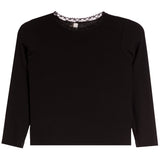 Lace Trim Long Sleeve Rib Tee