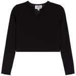 Notch Neck Long Sleeve Rib Top - Denny's